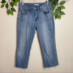 Levi’s 505 Straight Leg Cropped Mid Rise Jeans Light Wash Size 10M
